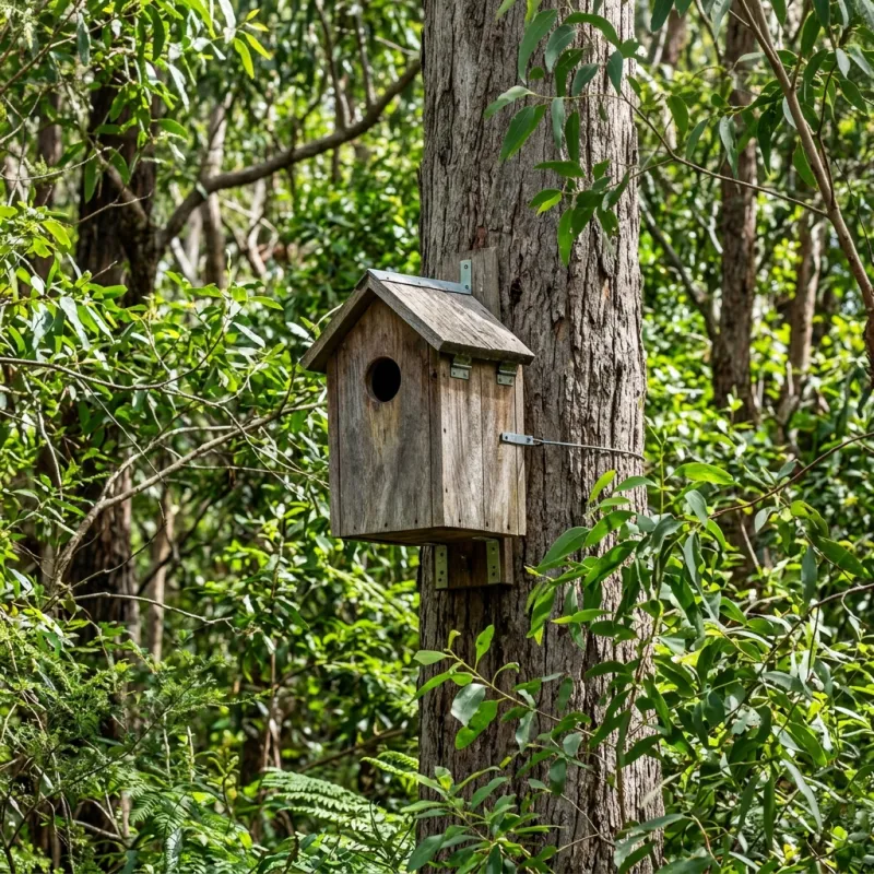 Animal nesting box installed as a humane alternative to a Mitcham roof cavity